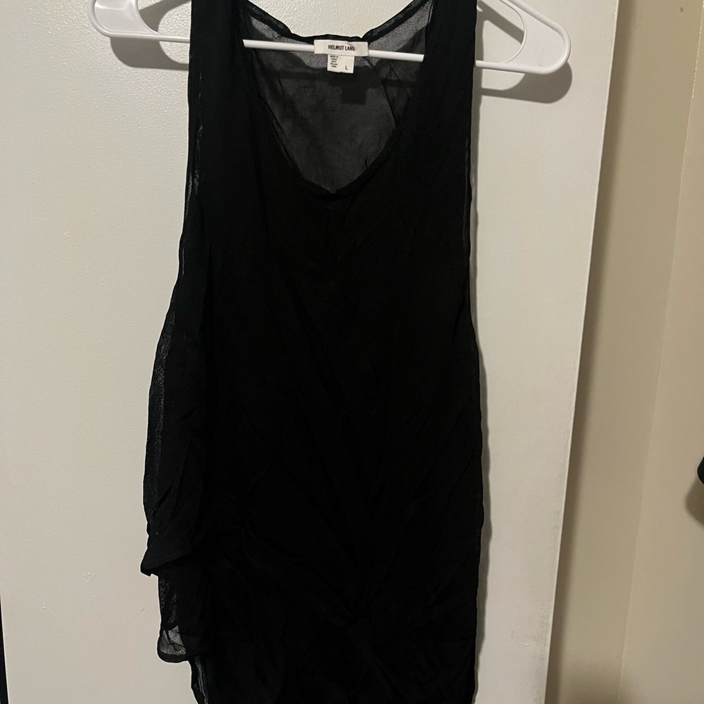 Helmut lang Sheer Black Sleeveless Top